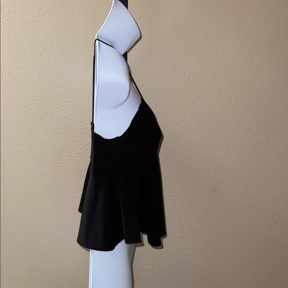 Leith Peplum Spaghetti Strap Camisole Cropped Top Black Women’s Size S - Picture 3 of 6